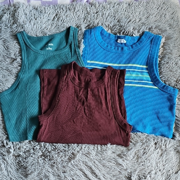 a new day Tops - 3 For $12. A new day Ribbed Tank Top in Maroon